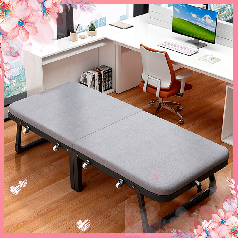 Giường xếp văn phòng ngủ trưa, giường gấp văn phòng gấp gọn nệm cao su cao cấp có bánh xe dễ dàng di chuyển rộng 80cm