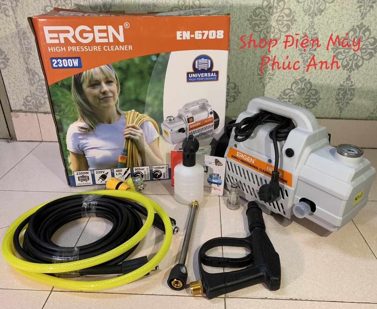 Máy bơm rửa xe áp lực cao ergen en-6708 tự hút nước - hàng công ty