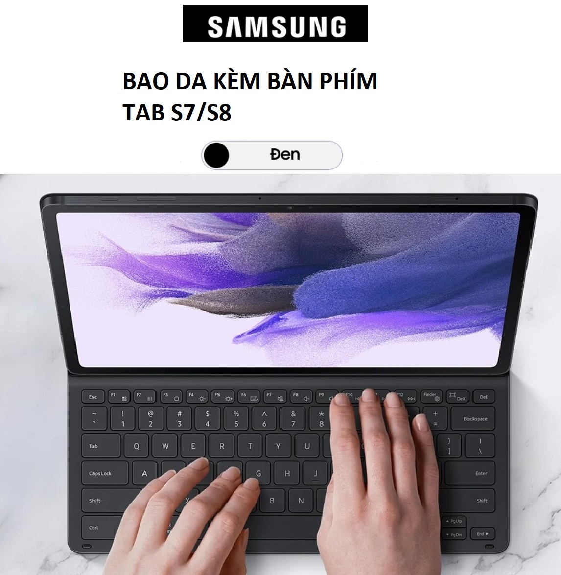 [Trả góp 0%]Bao Da  Bàn phím Samsung  Galaxy TAP S7 FE/S7+/S8+ Hàng chính hãng