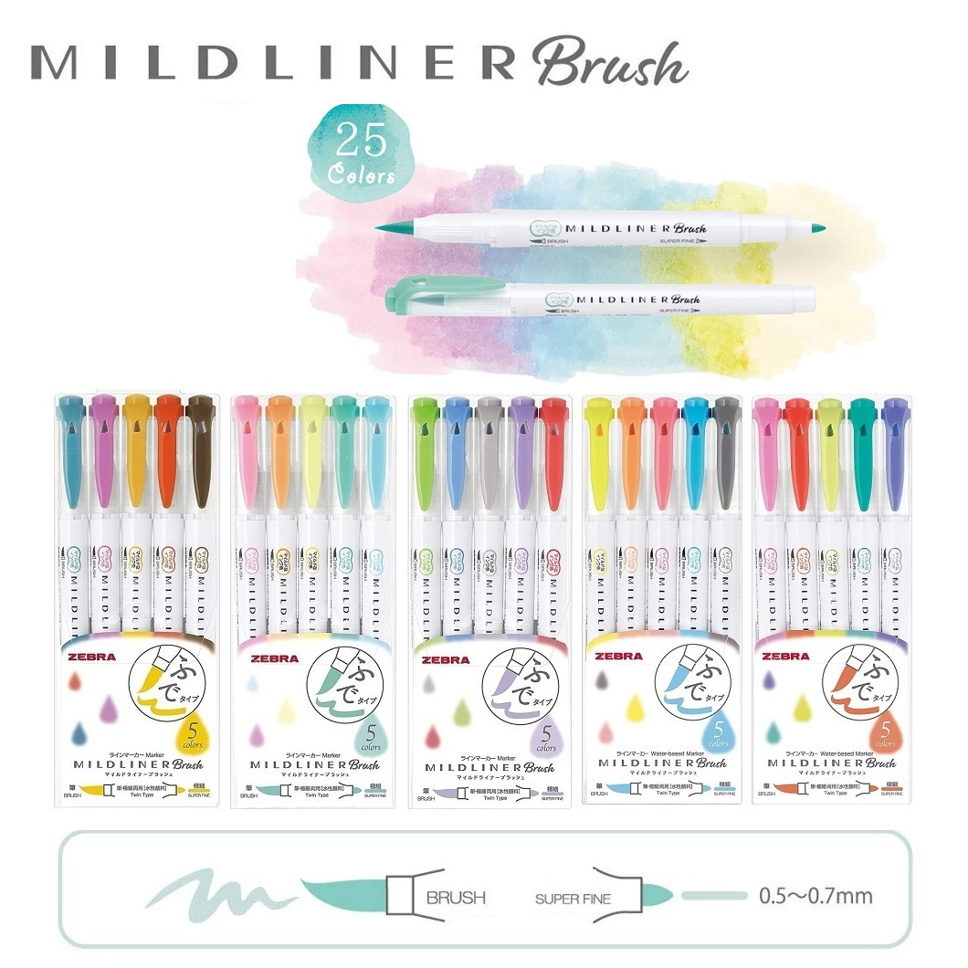 NEW! Zebra Mildliner BRUSH PENS! First Impressions, Review, Swatches,  Handlettering & Calligraphy 