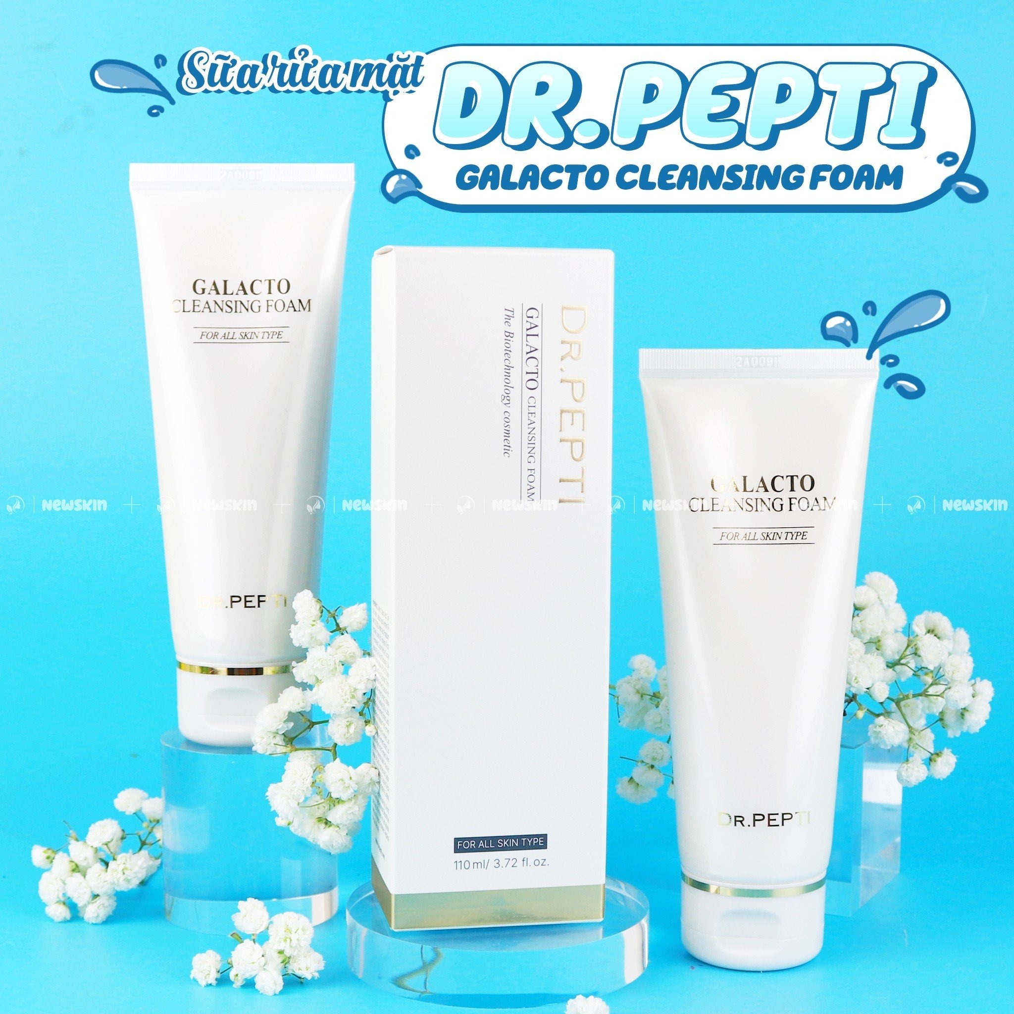 Sữa rửa mặt tạo bọt dr.pepti galacto cleansing foam 110ml