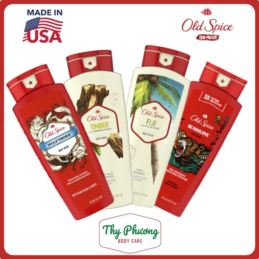 Sữa tắm Old Spice 473ml (Nhập khẩu chính hãng từ Mỹ - Gel trong - Hương thơm cuốn hút