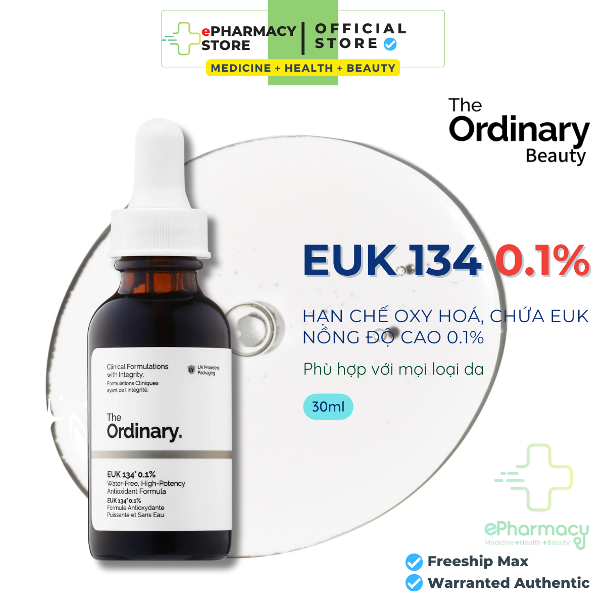 Serum the ordinary euk 134 0.1% tinh chất dưỡng chống oxy hóa