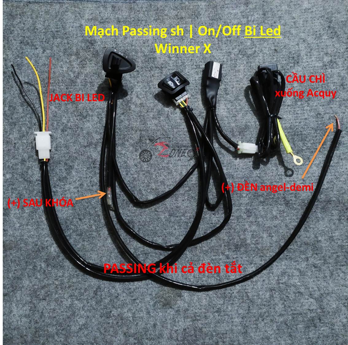 Mạch Passing | Demi/On/Off Bi Led cho Winner X /V1 | Passing cả khi đèn tắt | Zone9x