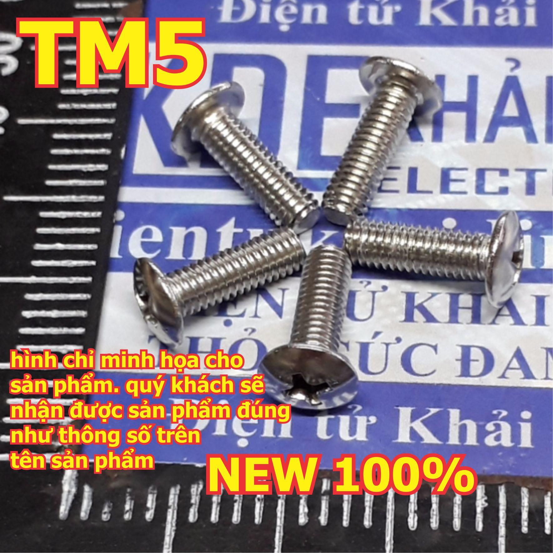 bulong, vít Kake M5 TM5 inoc inox 4 chấu đầu +, đầu dù tròn, kích thứic M5 dài từ 6mm~60mm kde5085