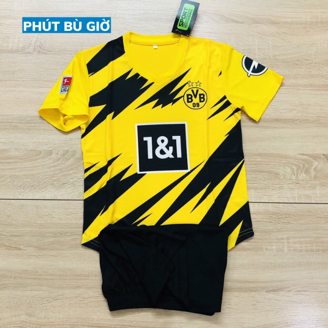 [ẢNH THẬT] Bộ quần áo đá ?banh trẻ em CLB DORTMUND MÀU VÀNG mới nhất THUN LẠNH CAO CẤP - Phút Bù Giờ Sport