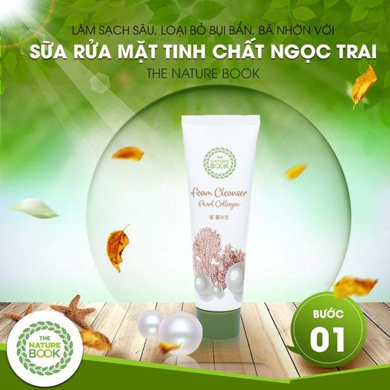 Sửa rửa mặt dưỡng trắng ngọc trai the nature book