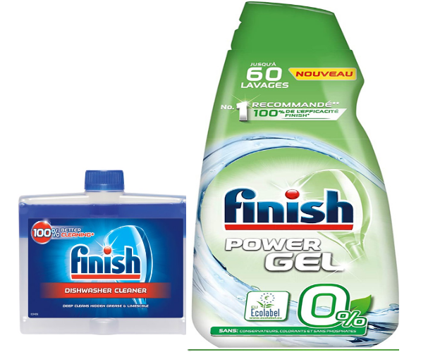 Combo Nước rửa bát finish Hữu cơ 900ml hoặc Nước vệ sinh máy rửa bát