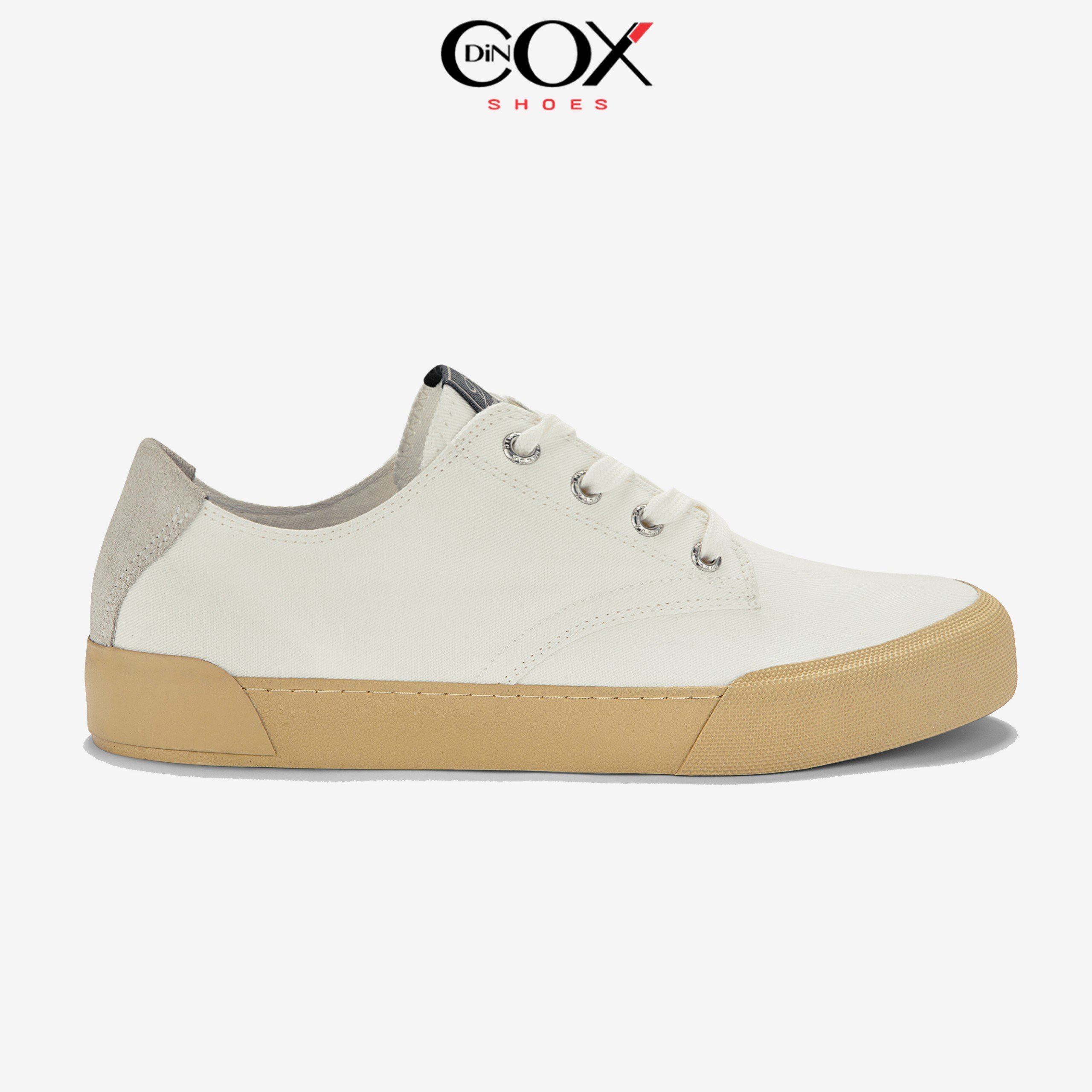 Giày sneaker dincox vải canvas nam nữ e22 white