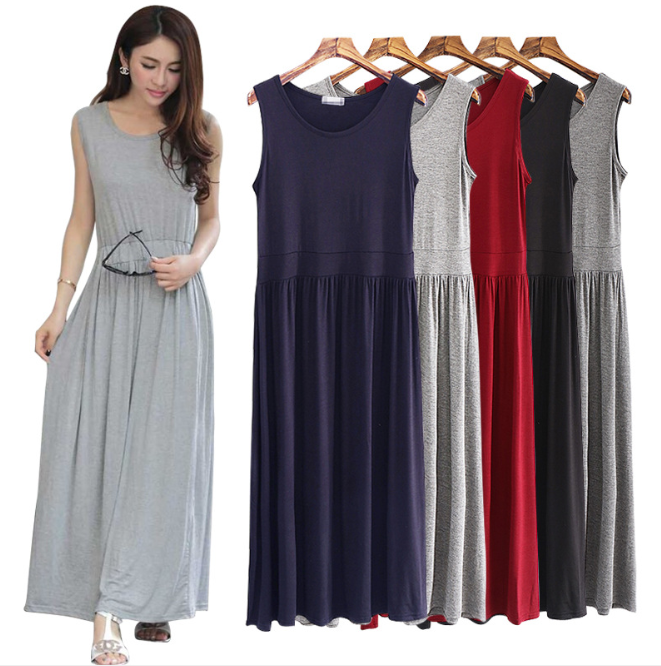 Đầm maxi thun dài đầm đi biển nữ D20