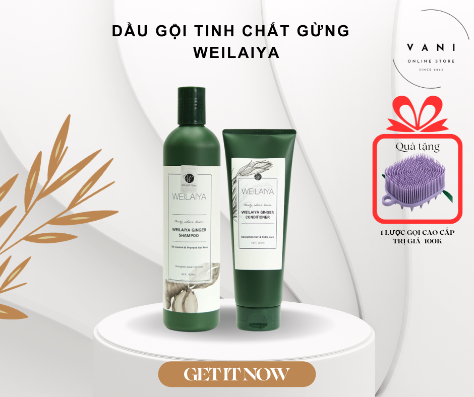 Dầu gội gừng trắng ngăn rụng và kích mọc tóc Weilaiya Ginger Shampoo 400ml