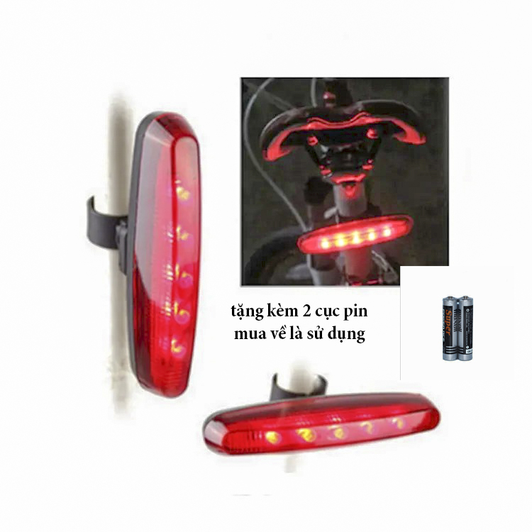 Đèn LED Cảnh báo gắn xe đạp, công trình, 7 chế độ nhấp nháy kèm tặng pin 3a ( YD-104)