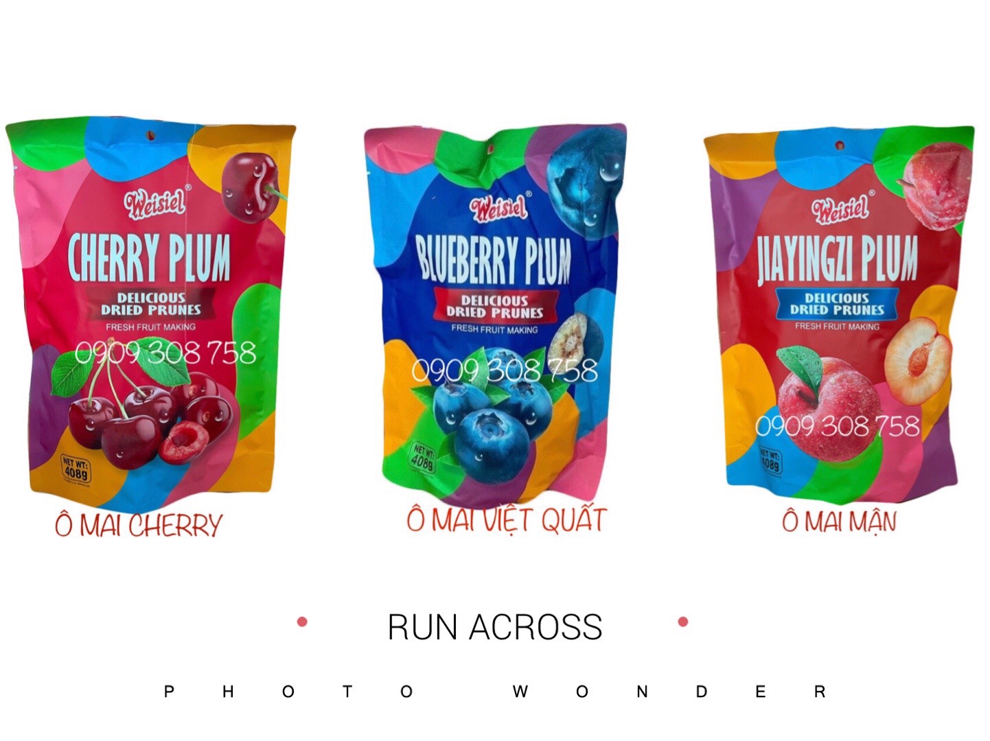 Ô mai cherry/ việt quốc/ mận Weisiel 408g - ô mai xí muội mix đủ vị-đồ ăn vặt-ăn vặt-tết-bánh mứt tết