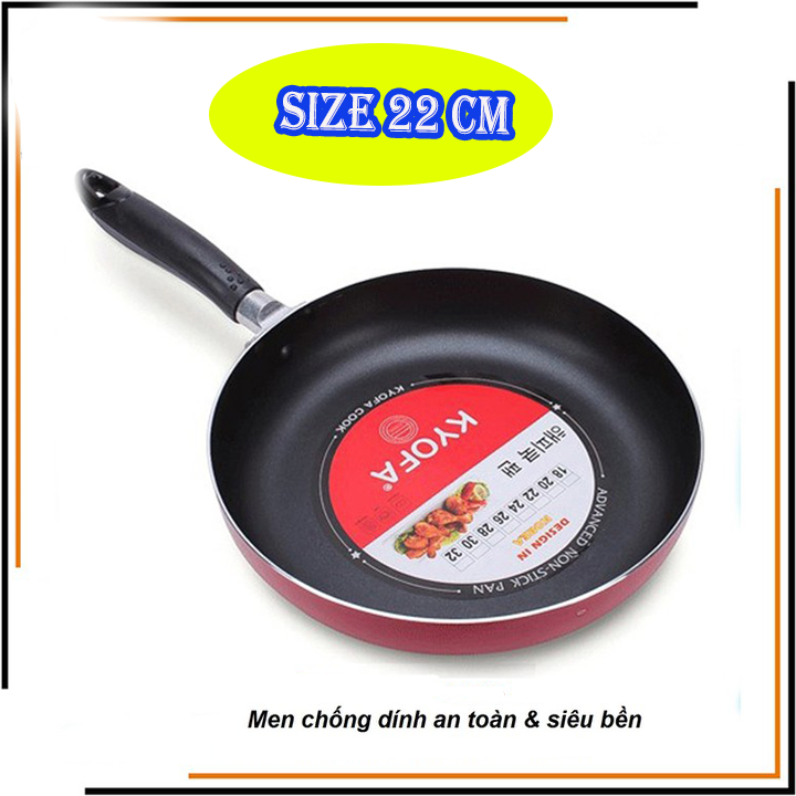 [HCM][DEAL LAZ] Chảo chống dính tay cầm 22 cm tay cầm cách nhiệt. Chảo tay cầm đáy bằng tản nhiệt  đều nấu ăn nhanh chảo tốt