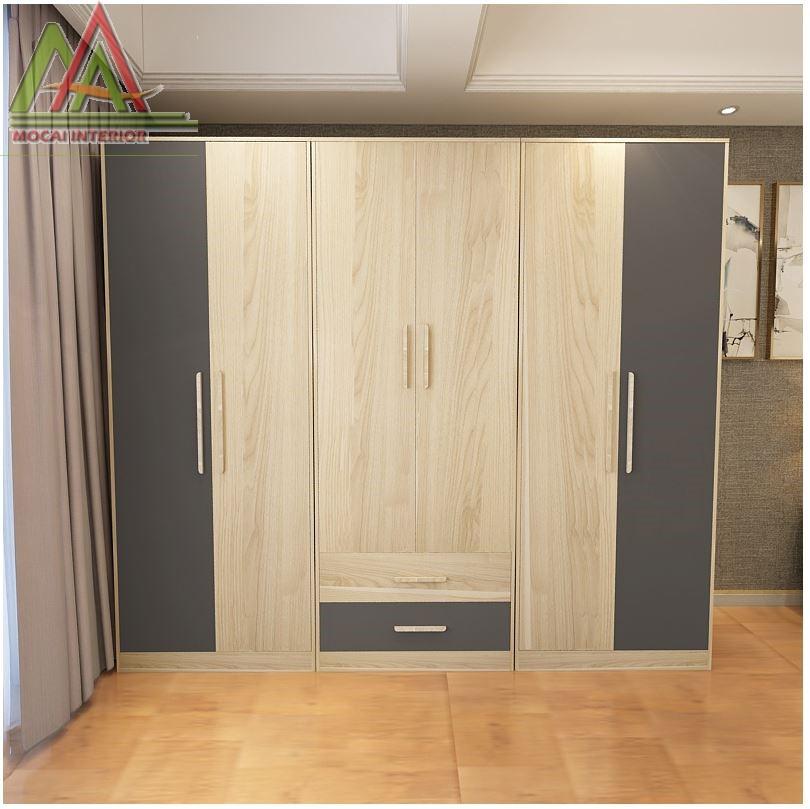 [HCM]Tủ áo 6 cánh gỗ công nghiệp MDF melamin MA071119 ( 2400x600x2000)