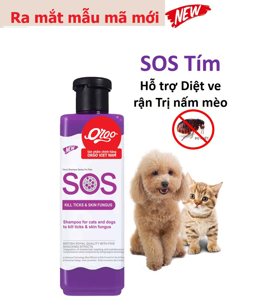 Sữa tắm cho chó mèo sos tím