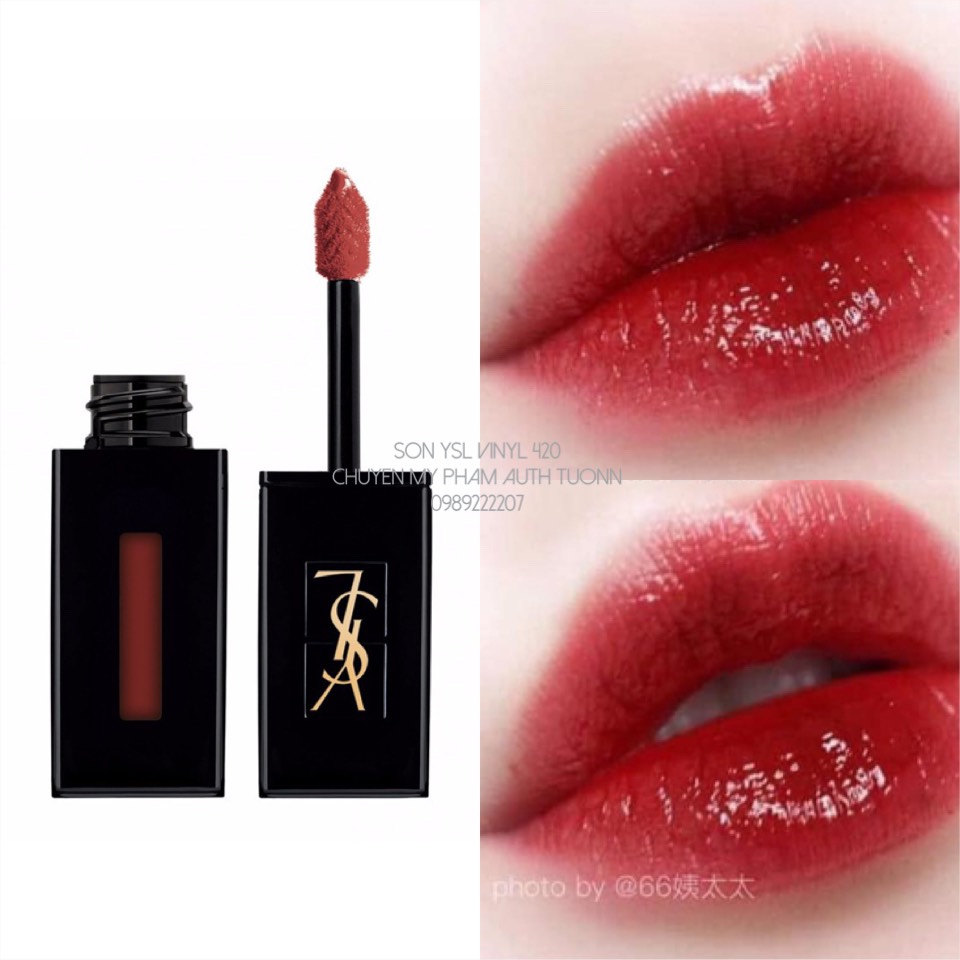 Son Kem YSL Vinyl Cream Lip Stain 420 Chili Vibration 5.5ml - Đỏ Ớt