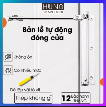Bản lề đóng cửa tự động, không gây tiếng ồn, thép không gỉ, có thể điều chỉnh mức độ, dễ lắp đặt với 1 tua vít, bảo hành 12 tháng