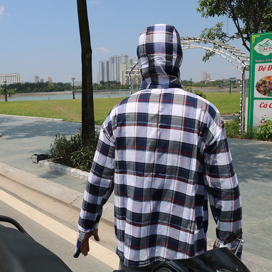 Áo chống nắng NAM KẺ CARO 2 lớp dầy dặn