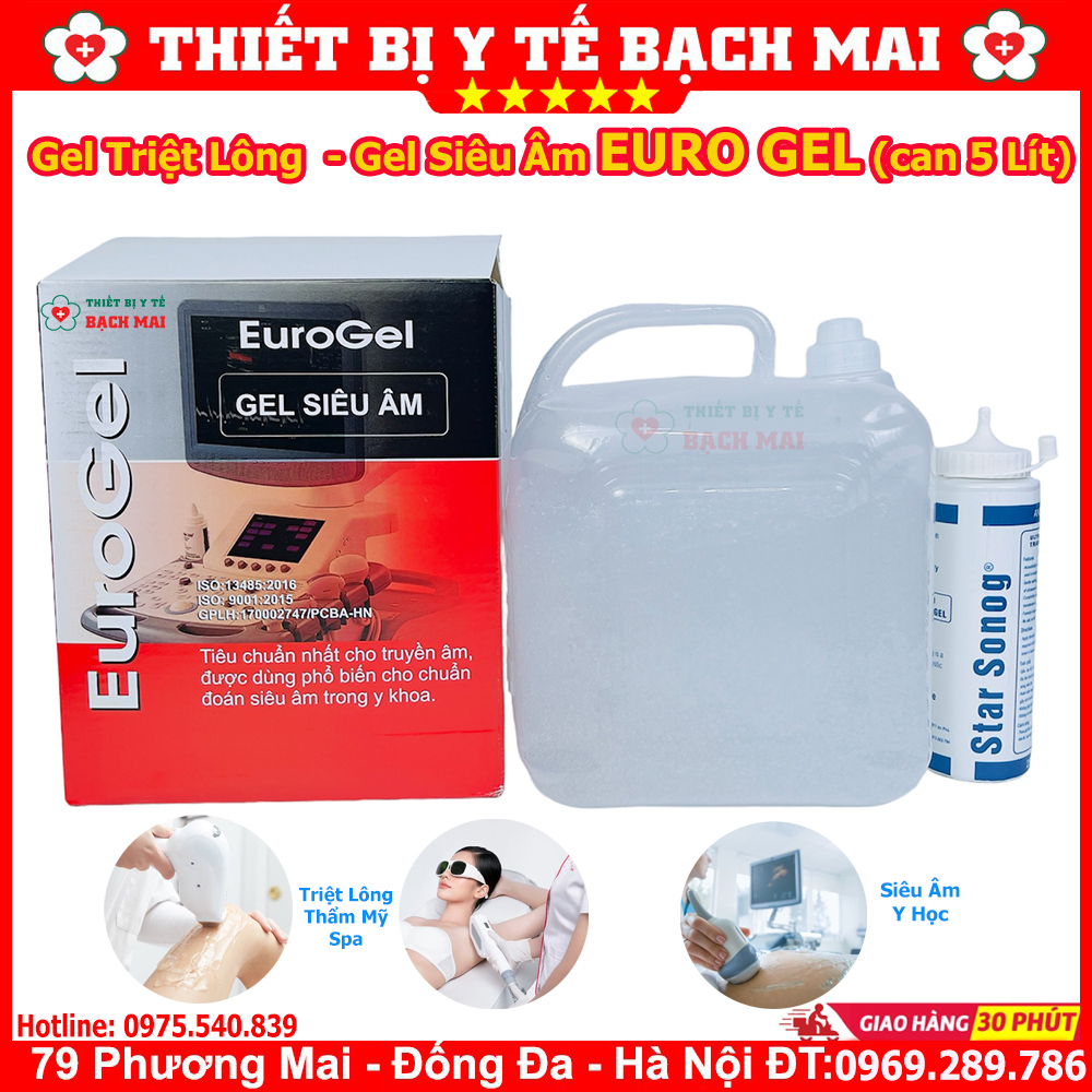 Gel Triệt Lông - Gel Siêu Âm Euro Gel - 5 Lít