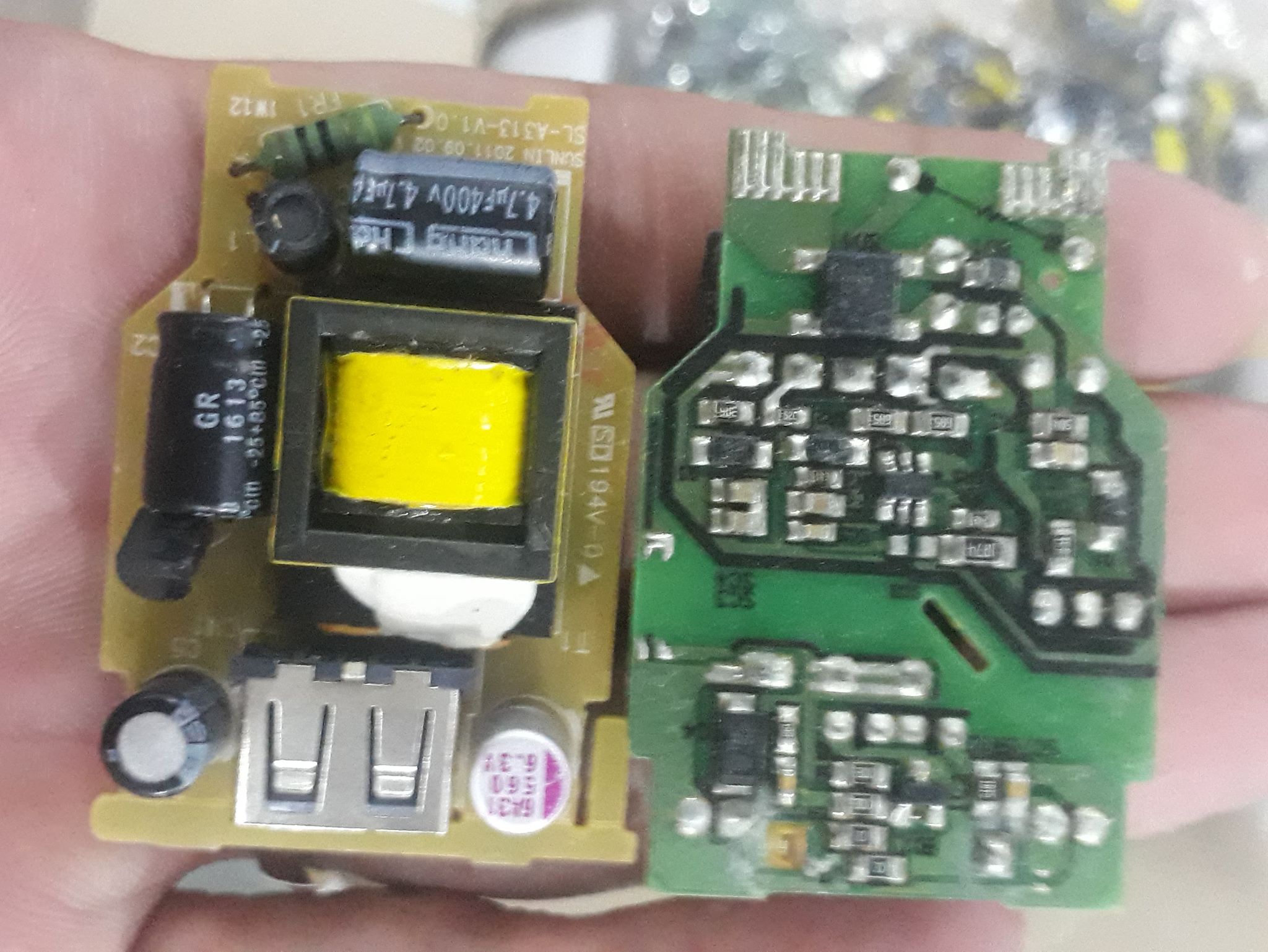 Combo 10 nguồn không vỏ 5v 1,5a max có cổng đầu ra usb