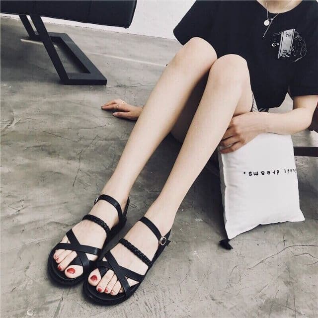 Giày sandal xỏ ngón quai gài đế dày 2cm -G02