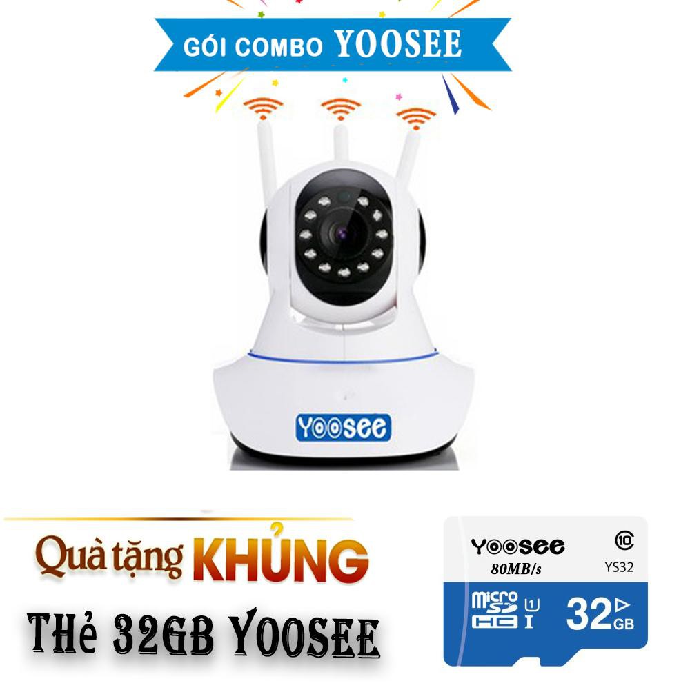 (Tặng Thẻ SD 32Gb) Camera an ninh Full HD 2020 - Camera Ip Yoose Hd 1080P 3 Râu Xoay 360 Độ Bắt Wifi Cực Khỏe, Hình Ảnh Chuẩn Full Hd Siêu Nét 2020, Dễ Sử Dụng + Dễ Cài Đặt, Quay 360 Độ Ngang + 120 Độ Dọc, Bảo Hành 12 Tháng.  K&NShop.