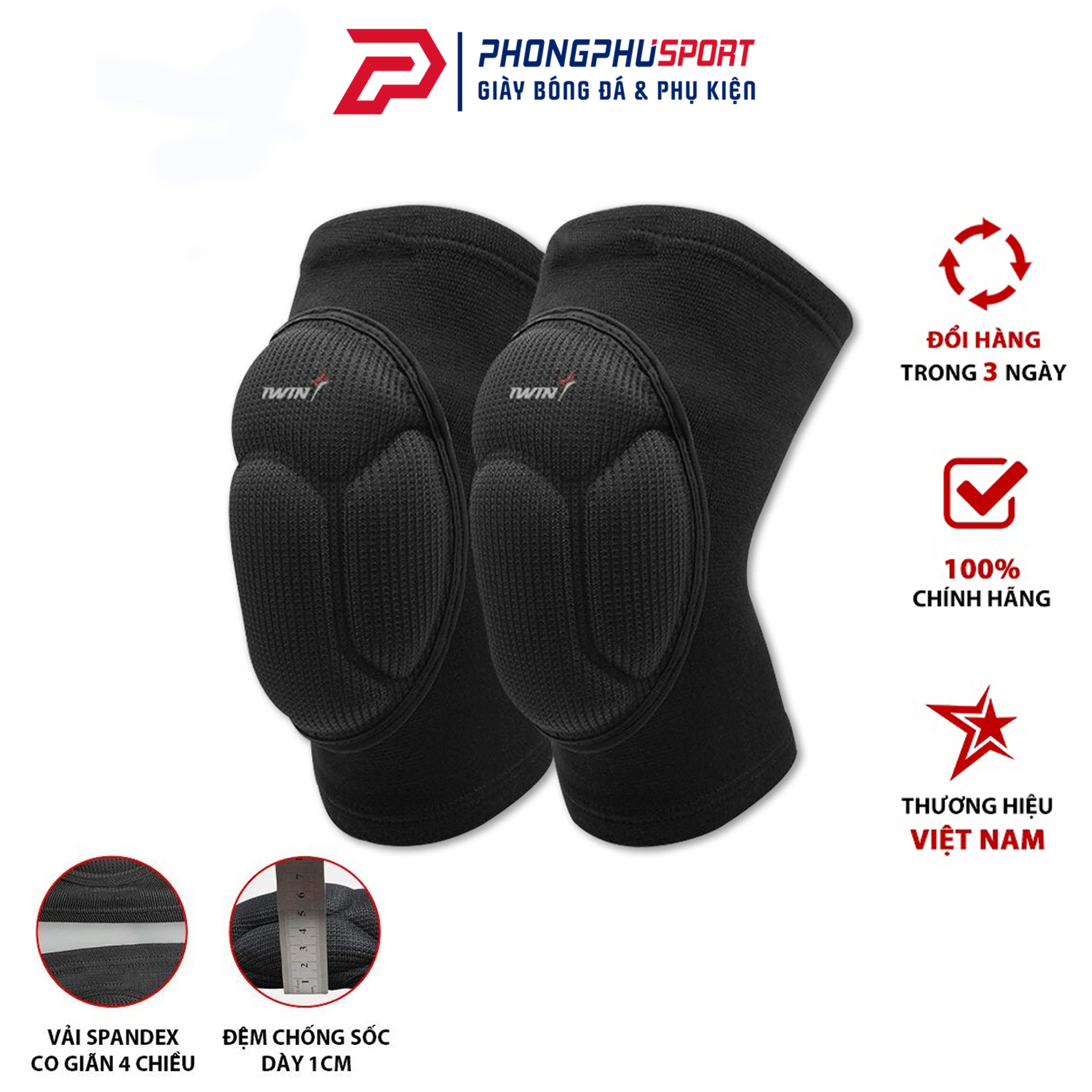 Bộ 2 miếng bảo vệ gối cao cấp iwin, băng bảo vệ đầu gối thủ môn, bó gối thể thao bảo vệ đầu gối