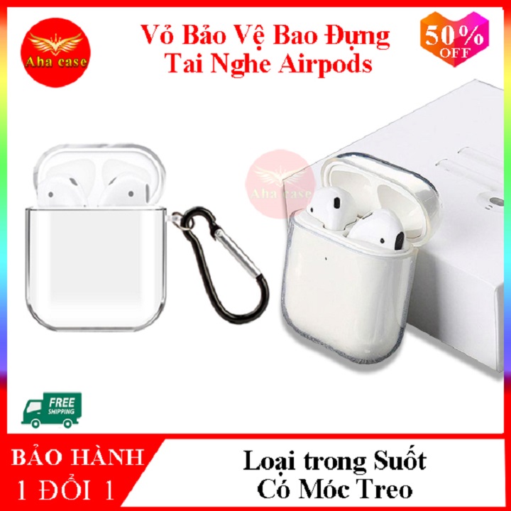 Vỏ Ốp Bọc Bảo Vệ Bao Đựng Tai Nghe Airpods Chất Liệu Silicon Dẻo Trong Suốt