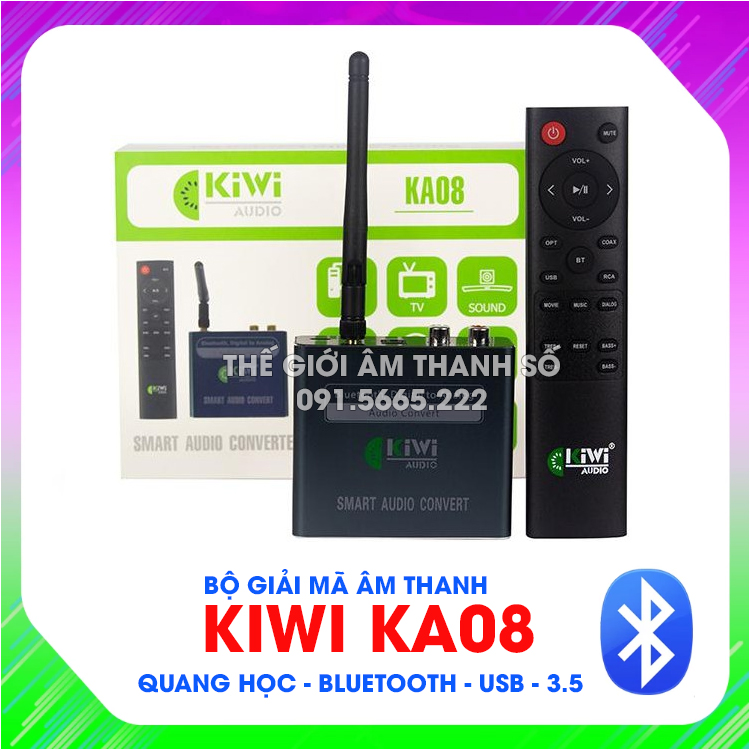 Bộ chuyển đổi âm thanh digital sang analog Kiwi KA08 Bluetooth