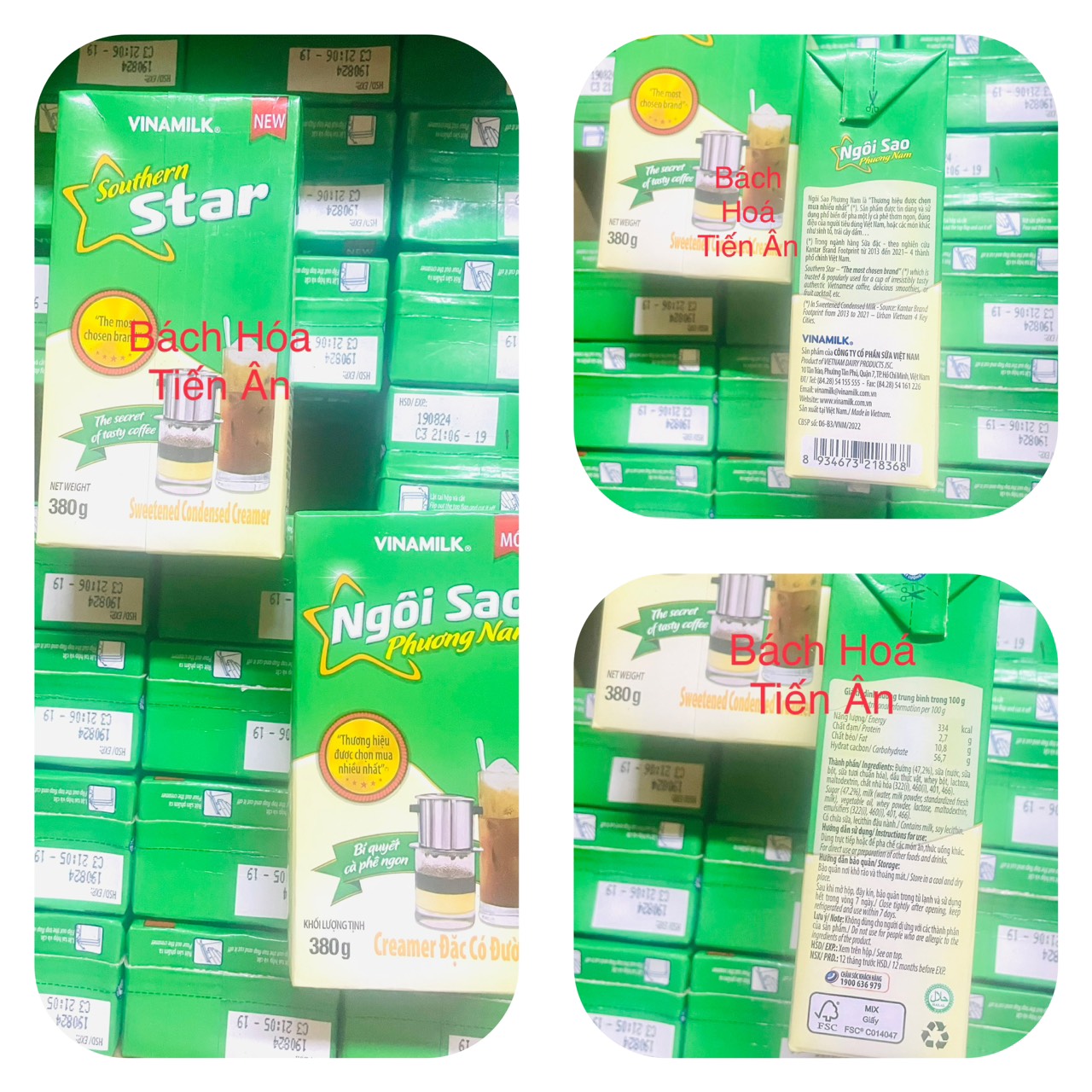 ]Sữa đặc có đường Ngôi sao Phương Nam xanh lá lon 380g