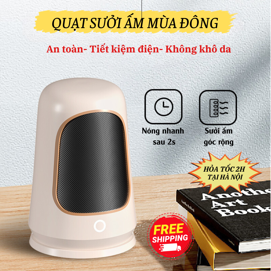 Máy sưởi - Quạt sưởi ấm mùa đông mẫu mới tiết kiệm điện, có lớp cách nhiệt an toàn cho bé