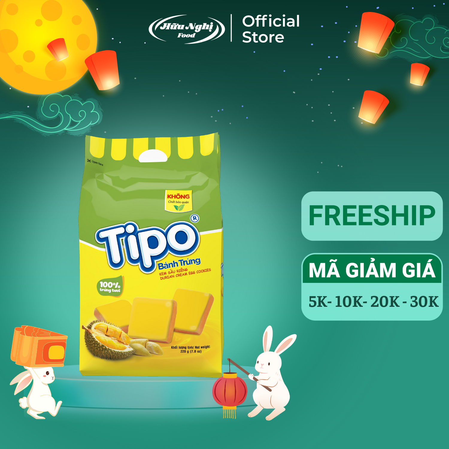 Bánh tipo trứng nướng sầu riêng 220g