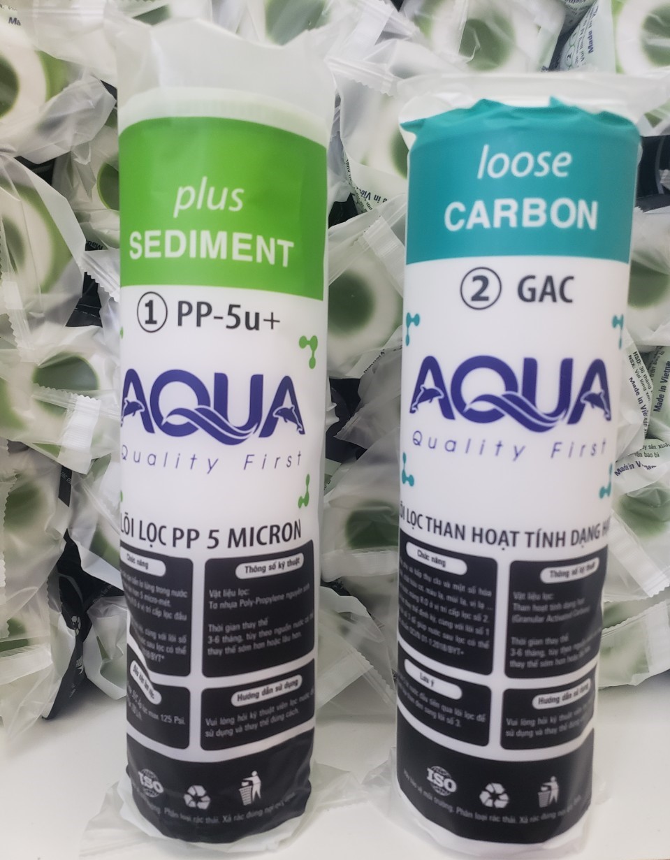 Combo 2 lõi lọc nước aqua số 12 hoặc 23 loại 10 inch - dùng trong các máy lọc nước ro
