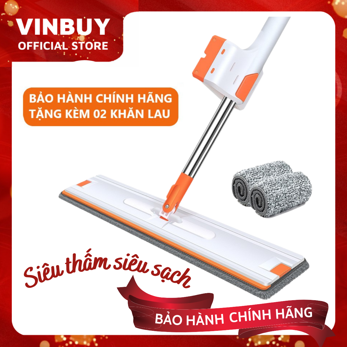 Cây Lau Nhà Tự Vắt Thông Minh Đa Năng VinBuy, Vắt Khô Đến 95%, Chổi Lau Nhà 360 Độ, Sau Sạch Khô Nhanh – Hàng Chính Hãng - VinBuy