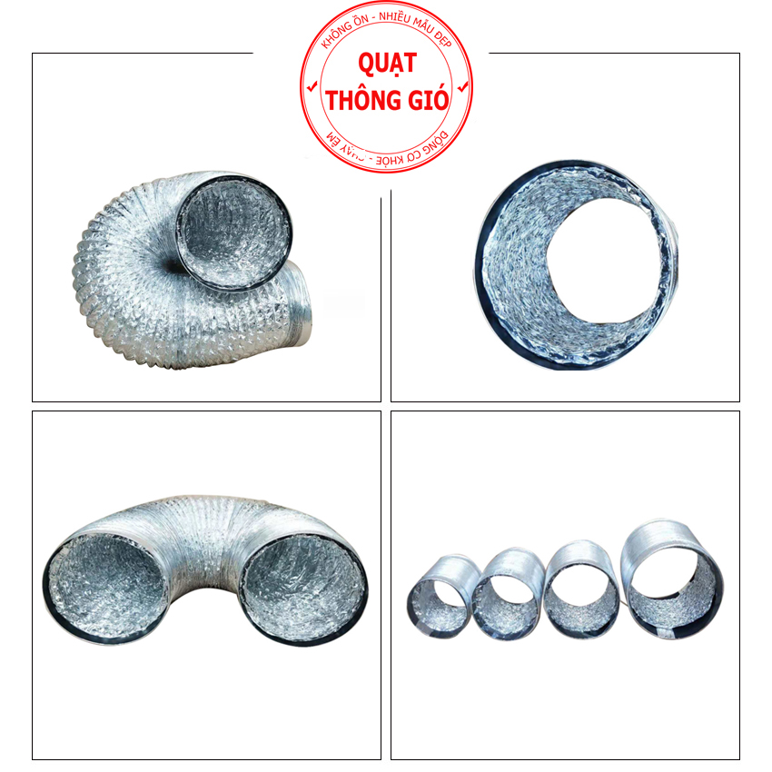 SAVI Ống bạc dẫn khí, ống thông gió 2 lớp, lồng ống hút mùi đường kính 100/150/180/200mm