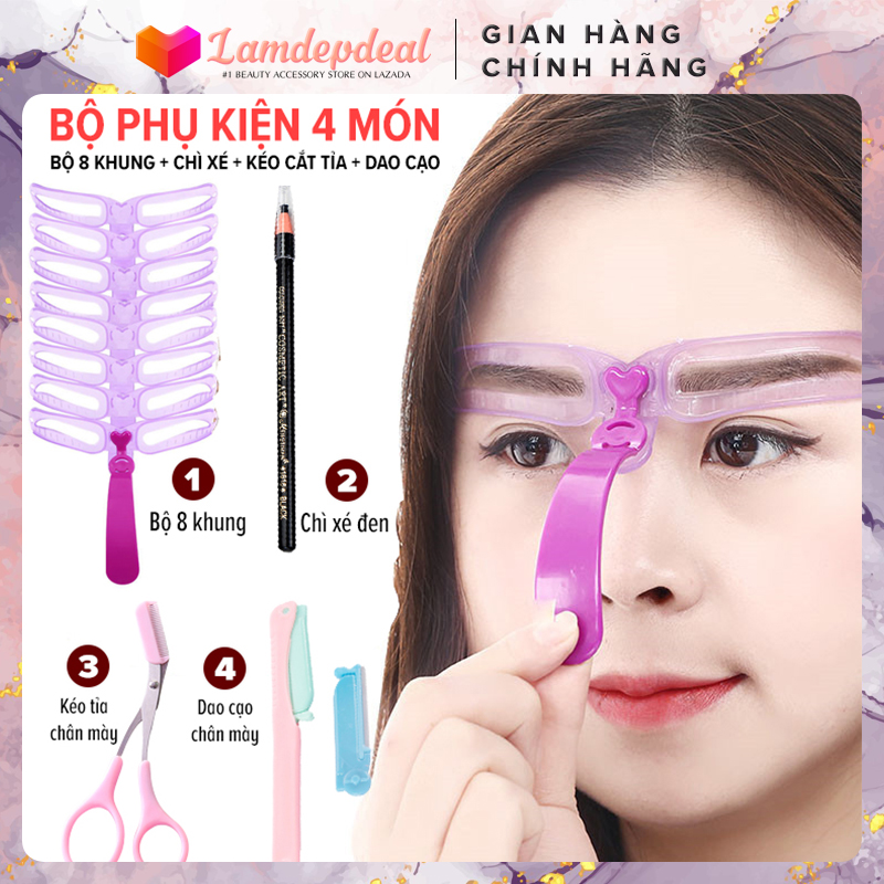 Khung kẻ chân mày Magic Lady - Bộ khuôn kẻ chân mày hoàn chỉnh, bộ trang điểm cho mắt, làm đẹp chân mày. - Lamdepdeal