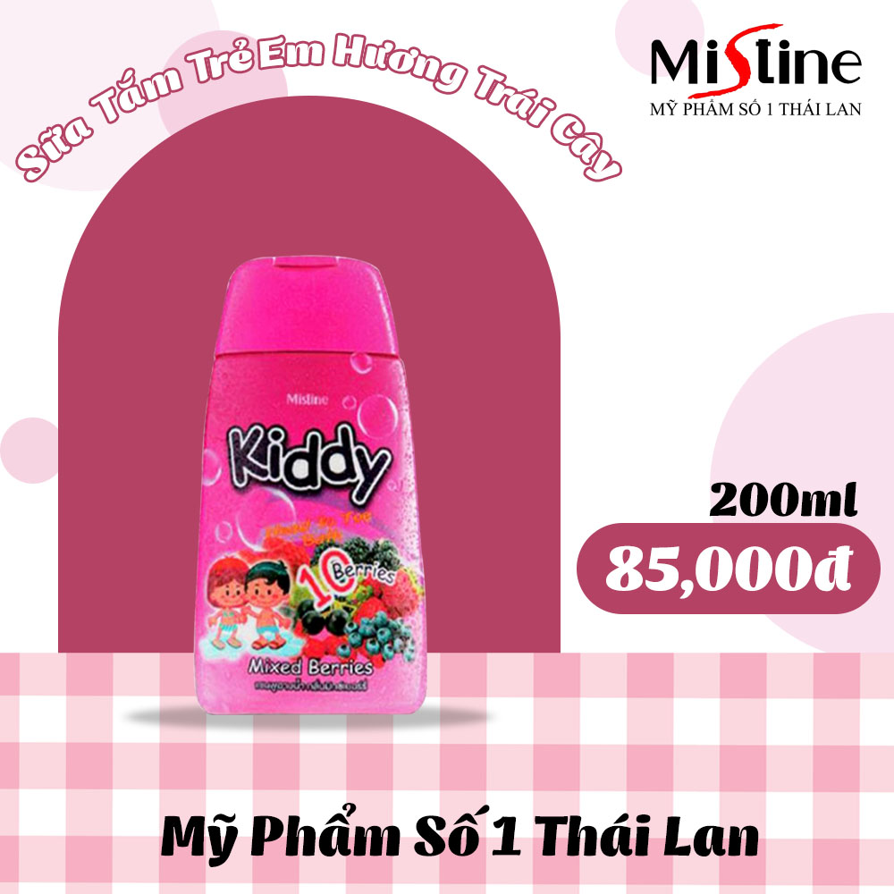 SỮA TẮM GỘI TOÀN THÂN TRẺ EM HƯƠNG TRÁI CÂY MISTINE HEAD TO TOE BATH MIXED BERRIES 200ml