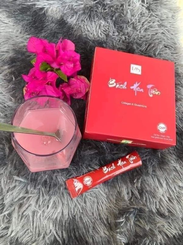 5 hộp bách hoa tiên las beauty - cốm uống đẹp da 100 gói