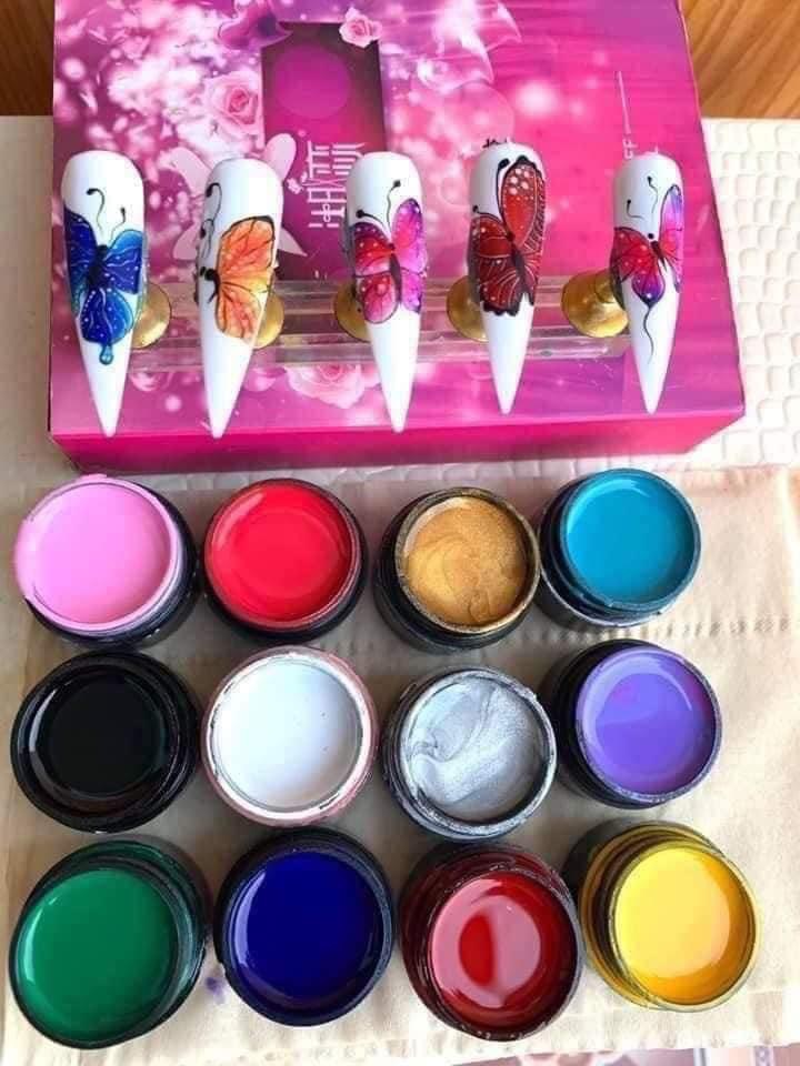 Sét gel vẽ nổi hulian siêu đặc màu đẹp cực chất 12 màu