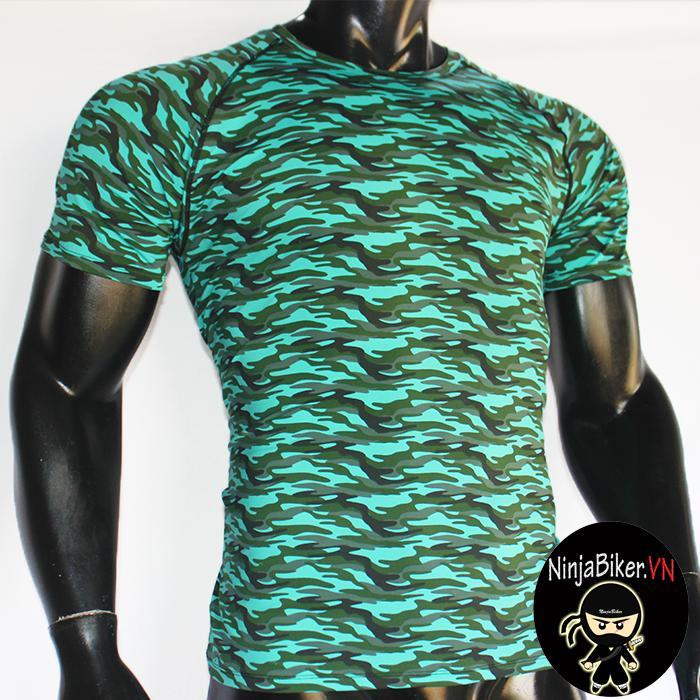 ÁO THUN RẰN RI ÁO LÍNH( rằn ri xanh lá đậm)