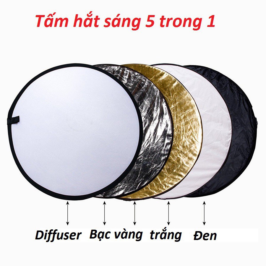 Tấm hắt sáng 5 in 1 đường kính 60cm_80cm_110cm