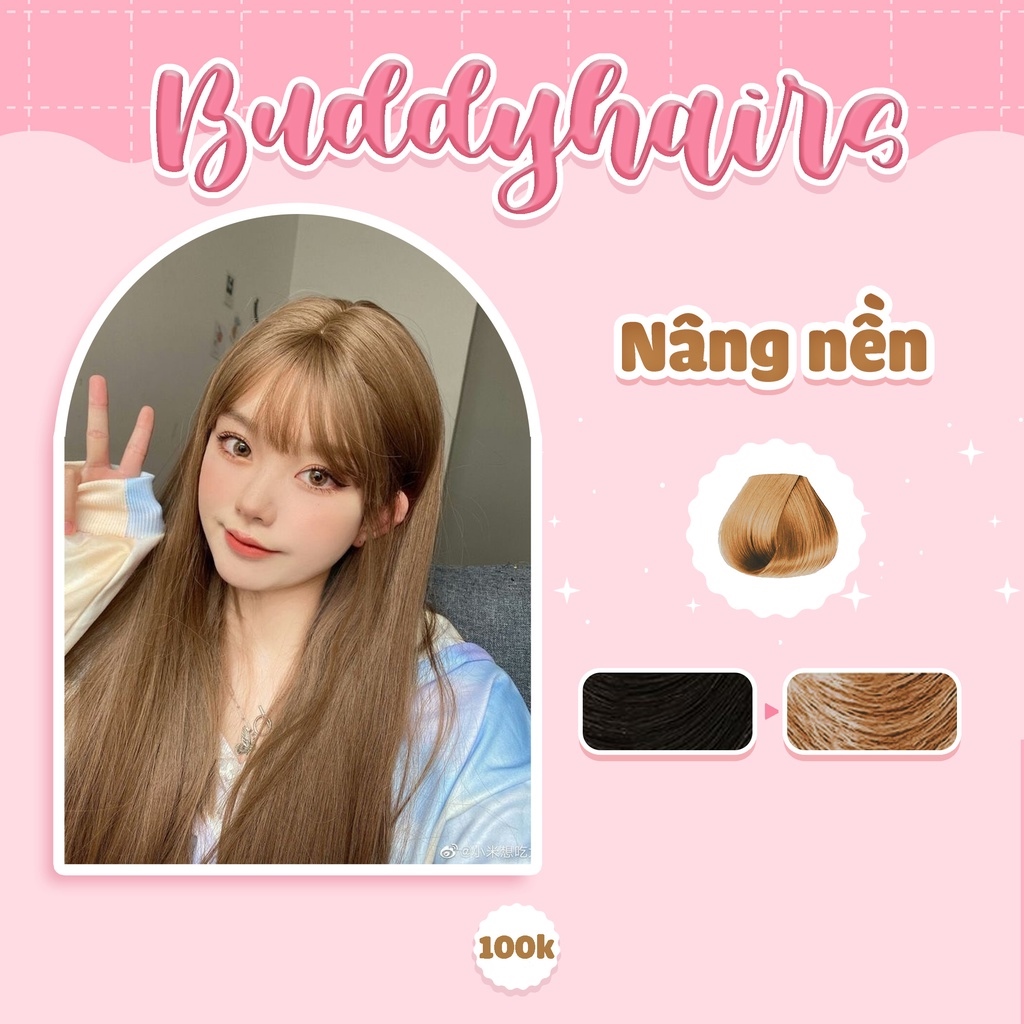 【HOT SALE】 Thuốc nhuộm tóc NÂNG NỀN Buddyhairs Buddy.hairs tặng kèm găng tay mũ trùmtrợ nhuộm tiện ích
