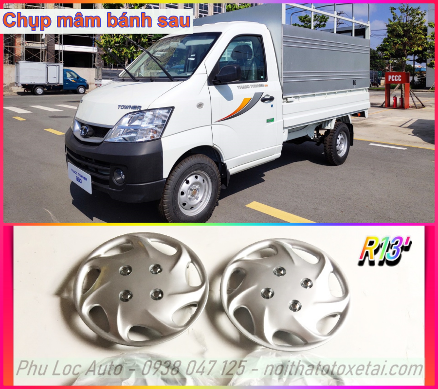 Bộ 4 cái chụp mâm bánh xe tải Thaco Towner 990kg 950a