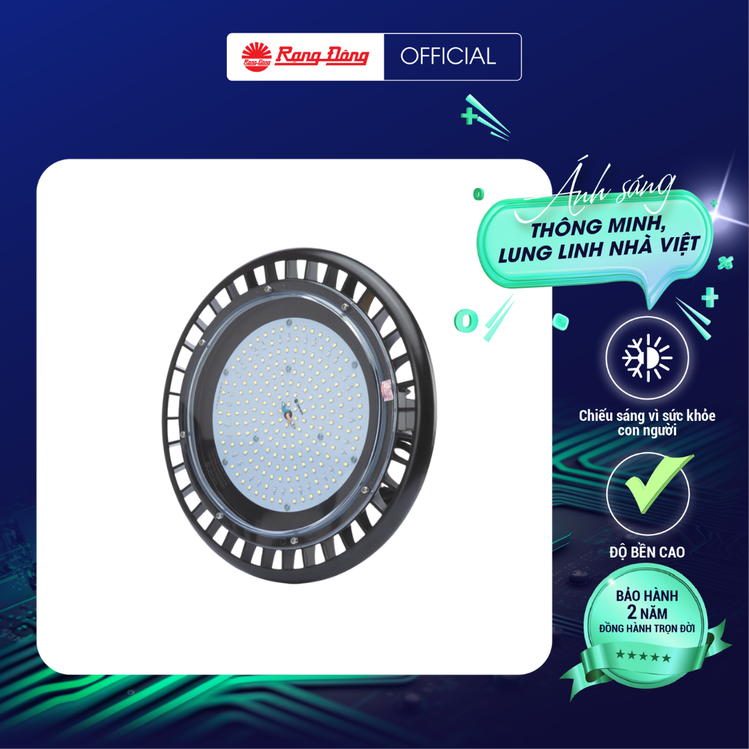 Đèn nông nghiệp LED UFO 330 150W/WBU Chính hãng Rạng Đông chuyên dụng cho dưa lưới, cà chua, dâu tây, hoa lan chính hãng Rạng Đông
