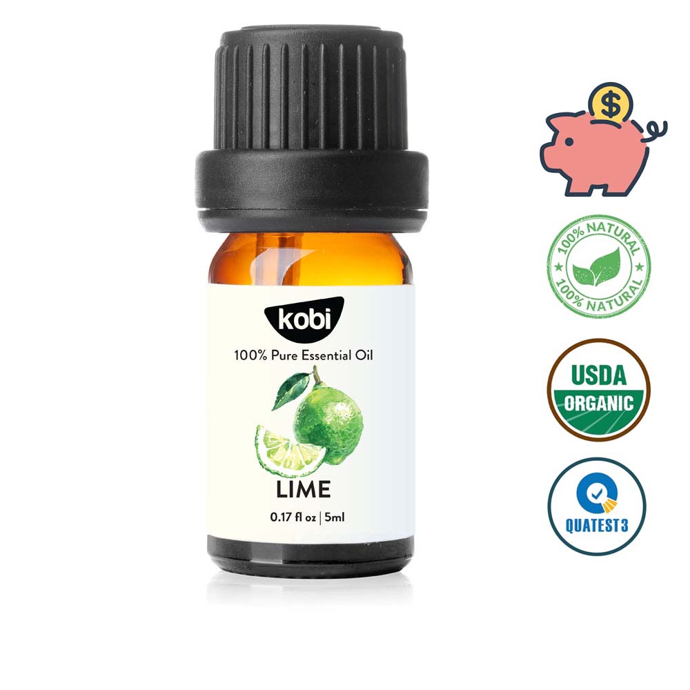Tinh dầu Chanh Sần Kobi Lime essential oil giúp giảm căng thẳng, ngăn ngừa lão hóa, chống nhiễm trùng hiệu quả - 5ml