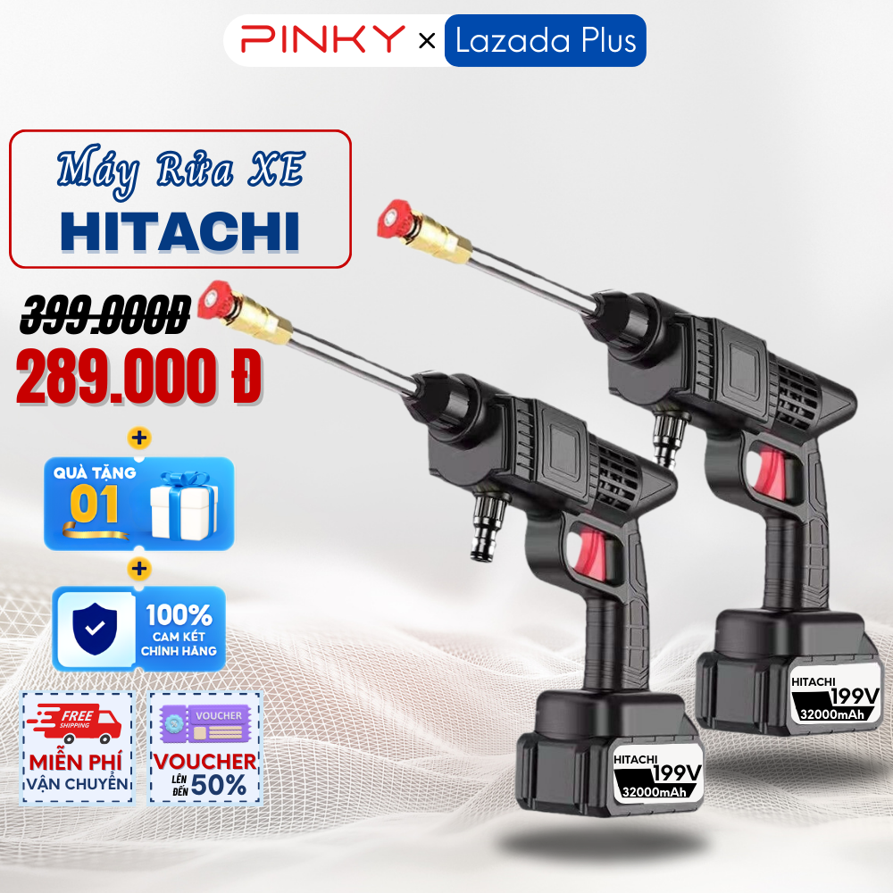 Hitachi 2 pin 199v high pressure portable car washer, household car washer with 3 modes strong pressure washer easy to use