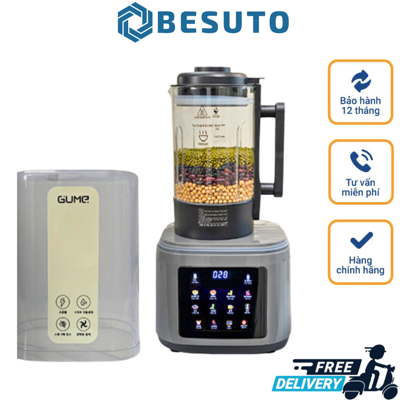 Máy làm sữa hạt đa năng gume, máy nấu sữa đậu nành, máy nấu sữa hạt, dung tích 1.65l, nhập khẩu hàn quốc, bảo hành 24 tháng