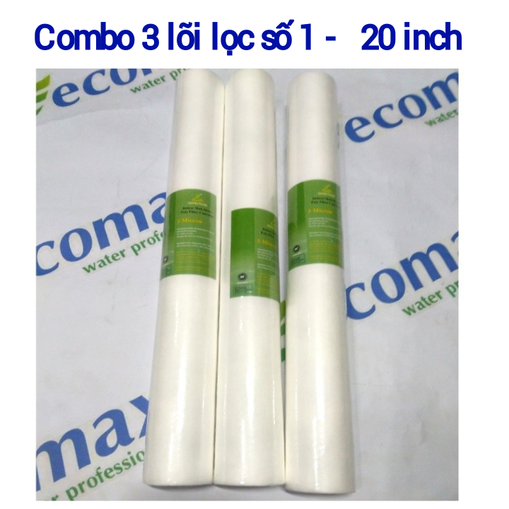 Combo 3 lõi lọc nước 20 inch sợi bông