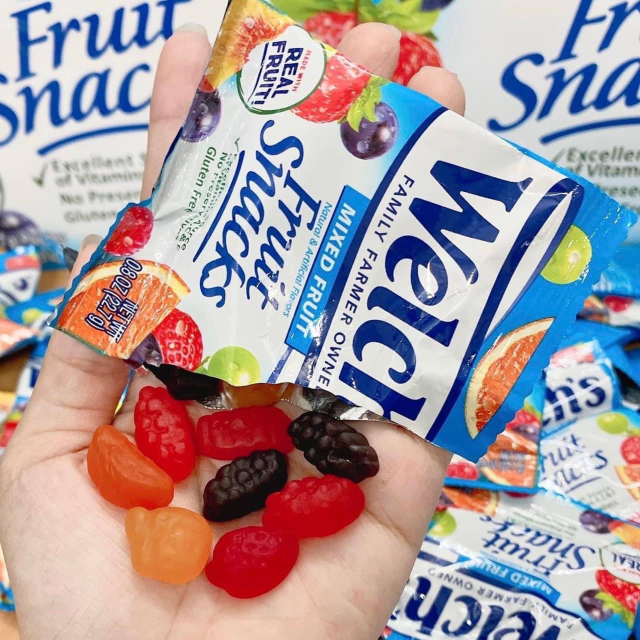 5 gói Kẹo dẻo trái cây tươi tự nhiên Welch's Fruit Snacks nhập Mỹ gói xanh dương